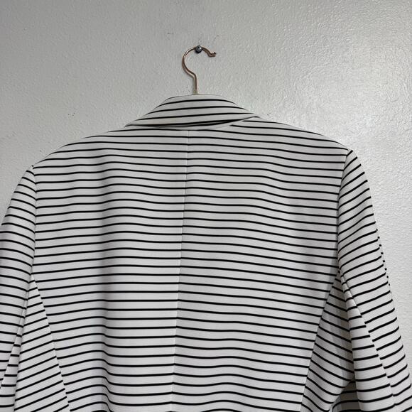 Kasper White Striped Open Front Blazer Sz 16 - Picture 8 of 12